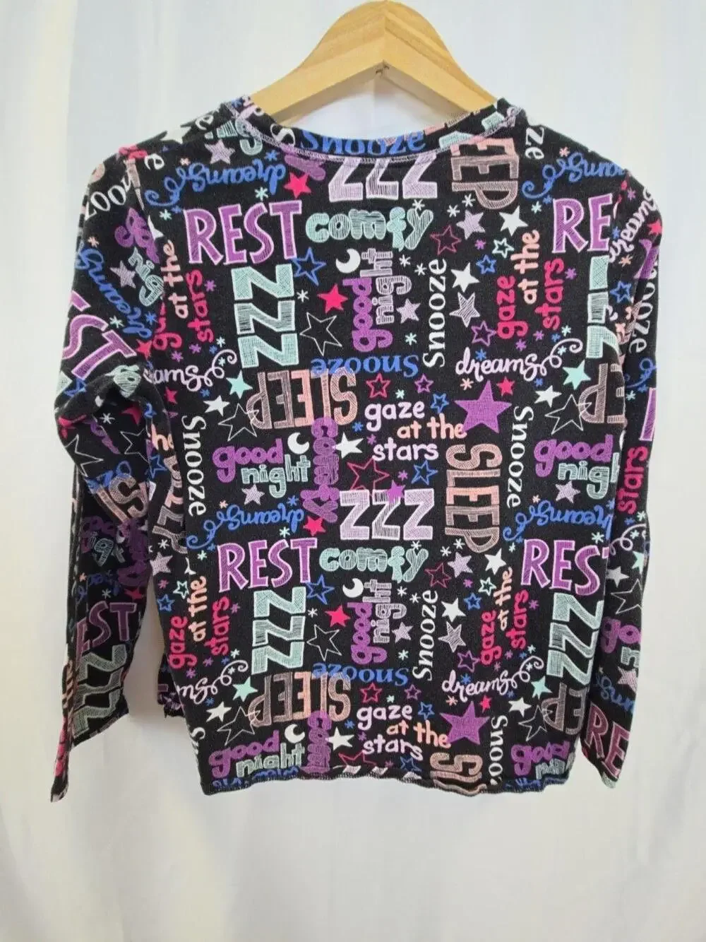 Secret Treasures Pajama Top Girls 8-10 Multicolor Stars Graphic Sleepwear
